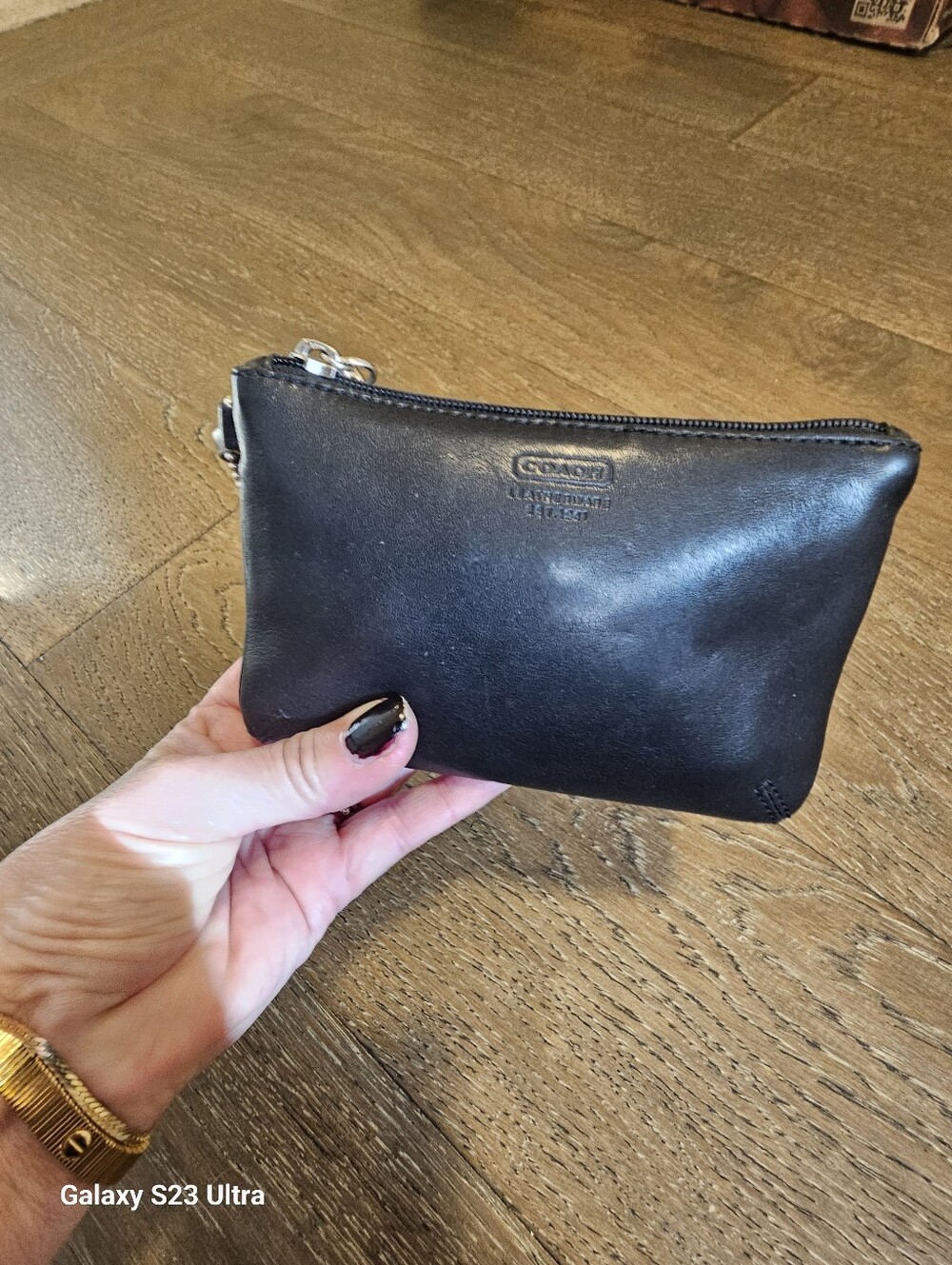 Coach Black Leather Wristlet - Picture 6 of 8